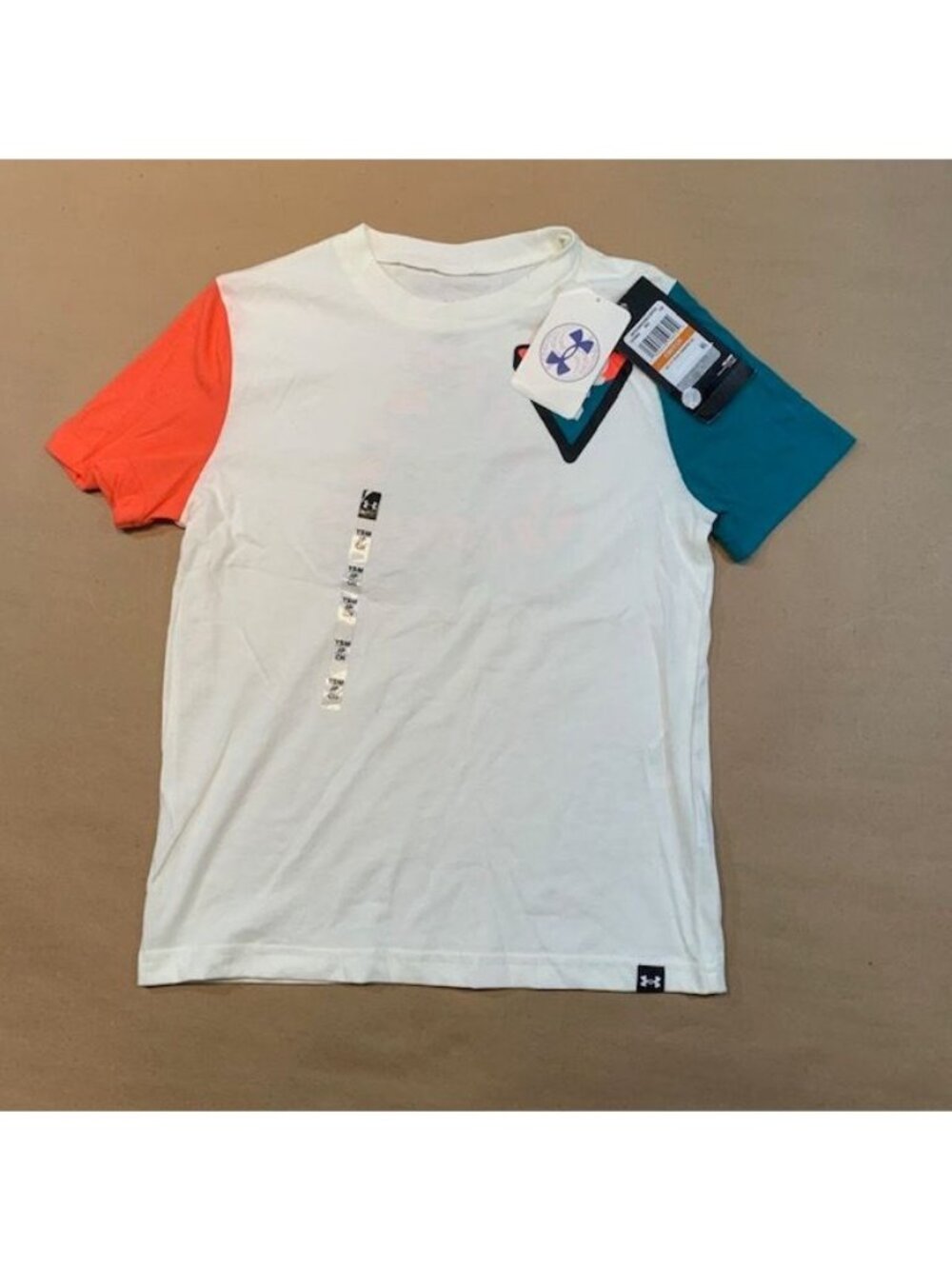 Under Armour Boys Project Rock Diamond SS TShirt YSM Loose Fit NEW Blood Sweat